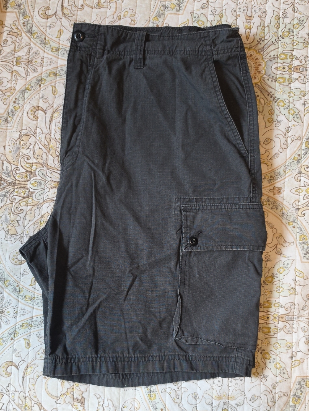 Nautica Dark Gray Cargo Shorts with Button-Flap Pocket